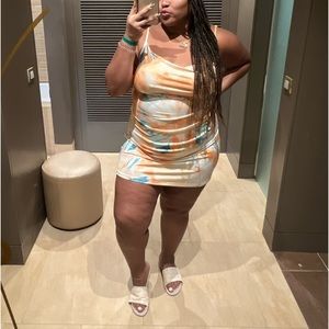 Cowlneck tyedye dress